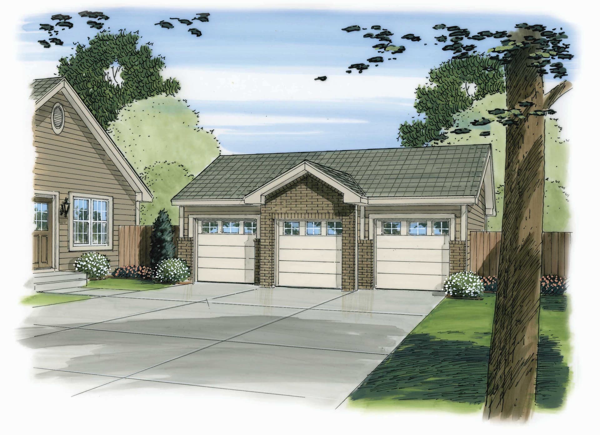 0-Bedroom, 888 Sq Ft Garage House Plan - 100-1164 - Front Exterior