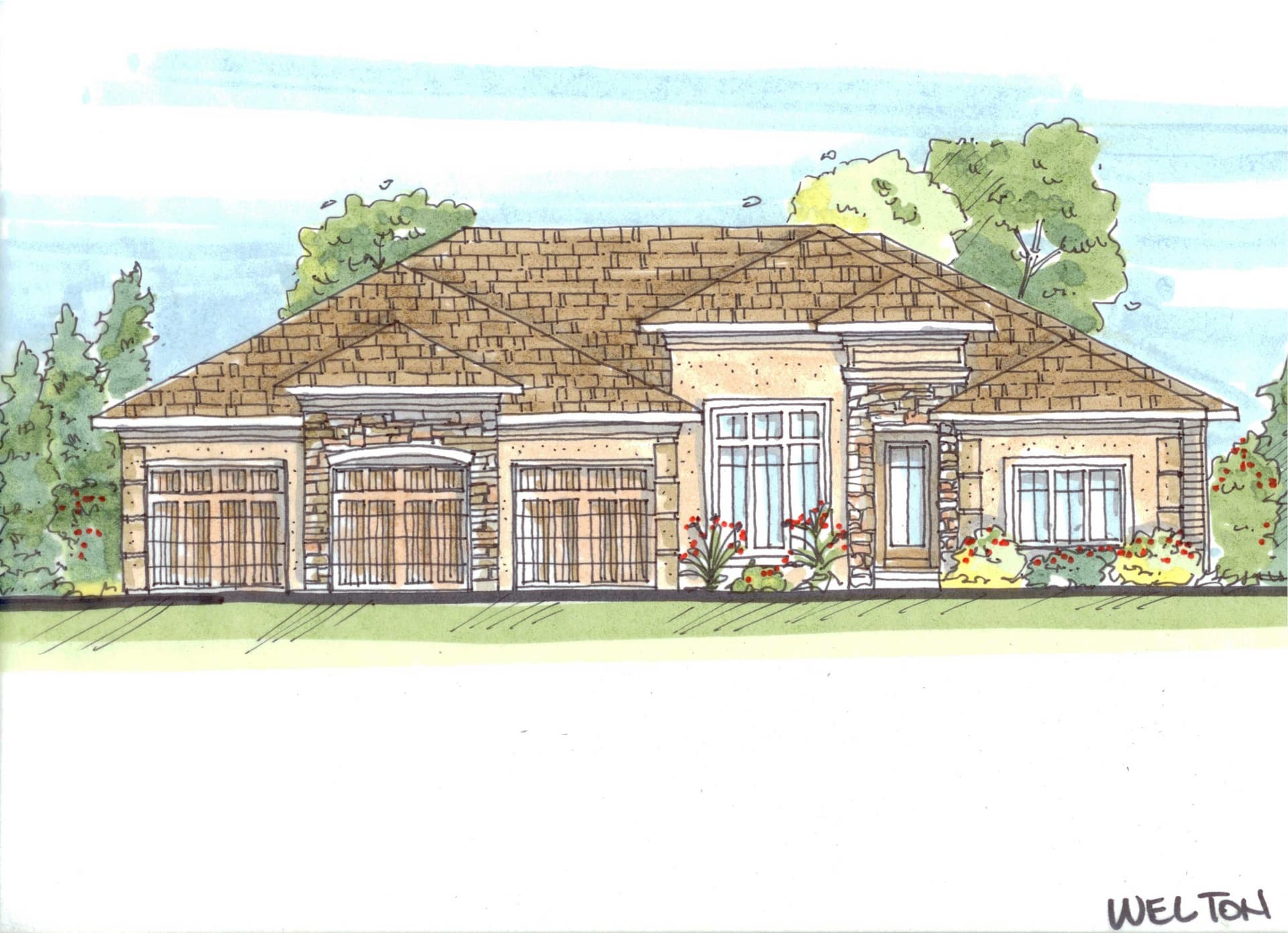 4-Bedroom, 4080 Sq Ft French House Plan - 100-1169 - Front Exterior