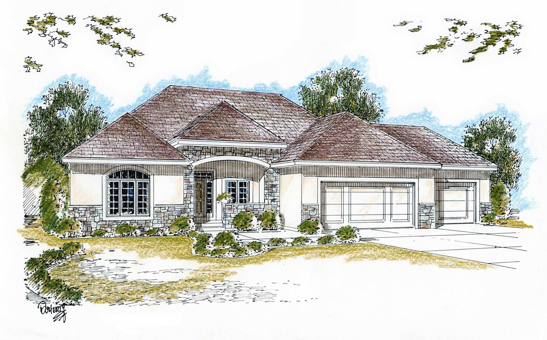 2-Bedroom, 2173 Sq Ft Country House Plan - 100-1174 - Front Exterior
