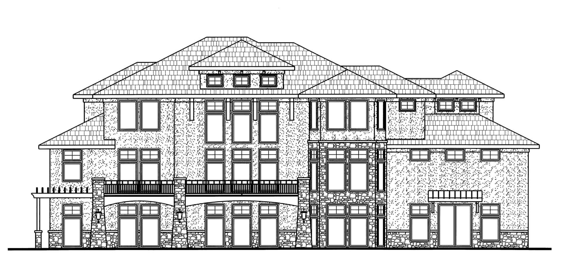 Home Plan Rear Elevation