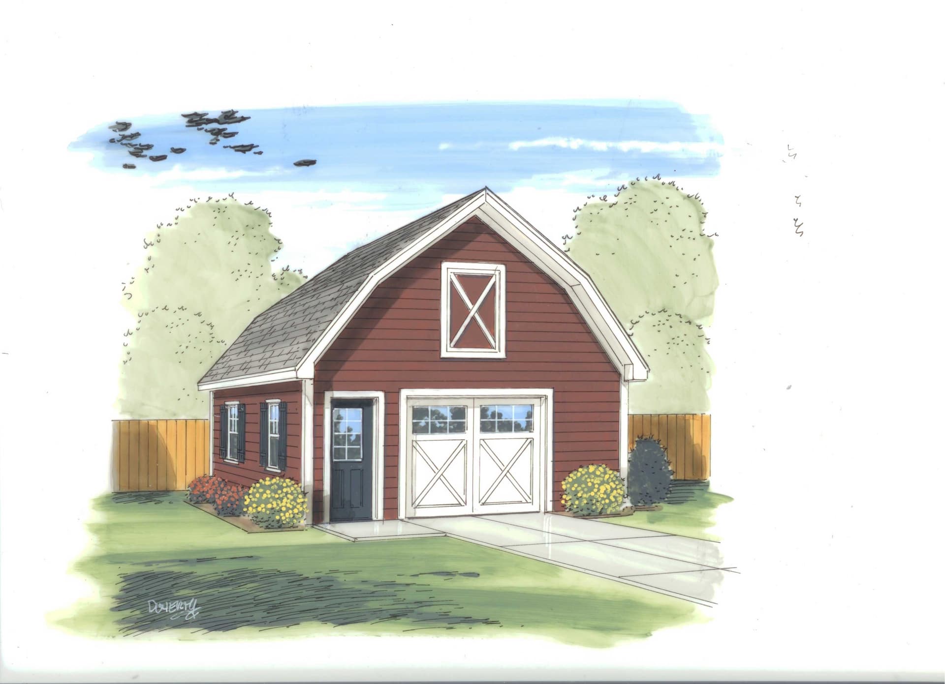 0-Bedroom, 669 Sq Ft Garage Home Plan - 100-1184 - Main Exterior