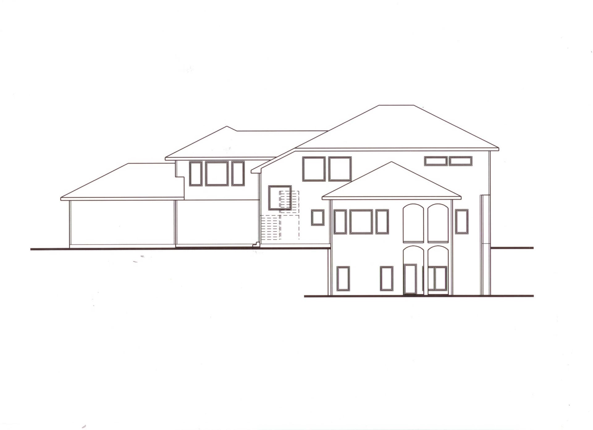 Home Plan Rear Elevation