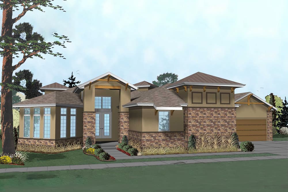 1-Bedroom, 2127 Sq Ft Tuscan Home Plan - 100-1249 - Main Exterior