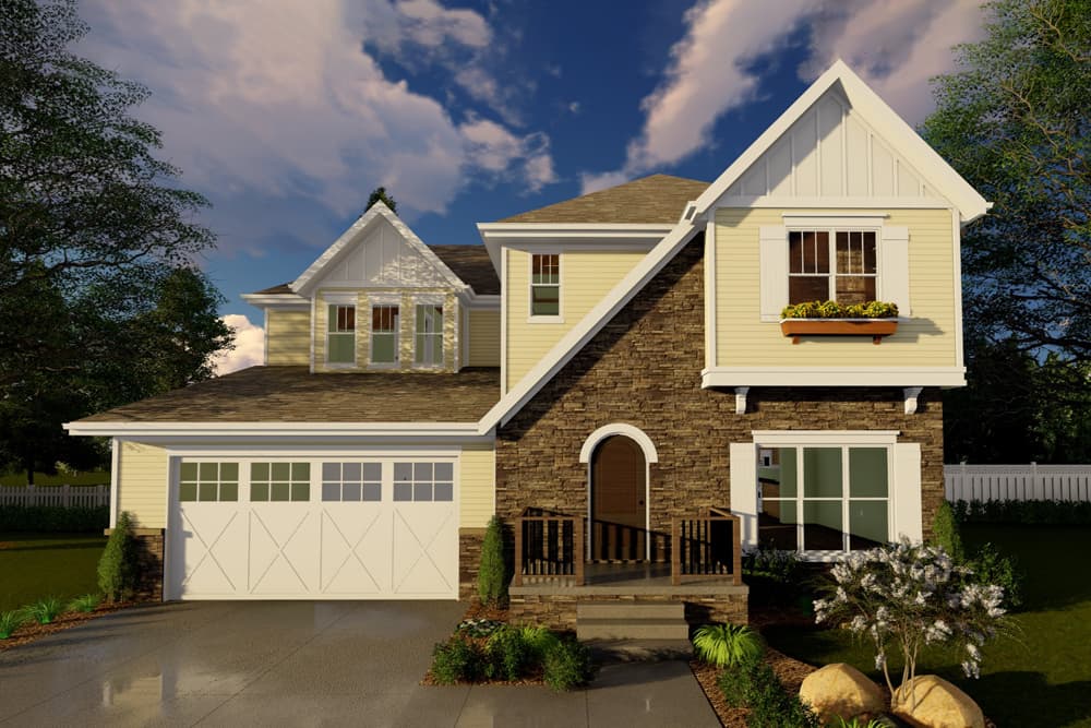 4-Bedroom, 2812 Sq Ft Tudor Home Plan - 100-1259 - Main Exterior