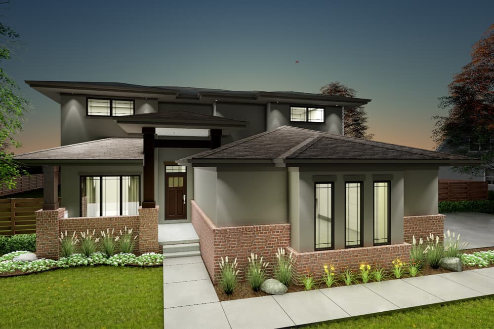 4-Bedroom, 2363 Sq Ft Prairie House Plan - 100-1281 - Front Exterior