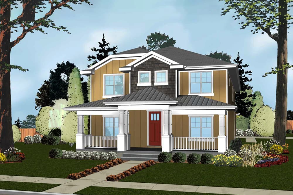 4-Bedroom, 3474 Sq Ft Cottage Home Plan - 100-1287 - Main Exterior
