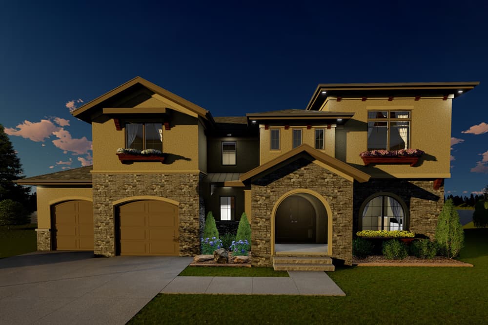 4-Bedroom, 2712 Sq Ft Mediterranean Home Plan - 100-1295 - Main Exterior