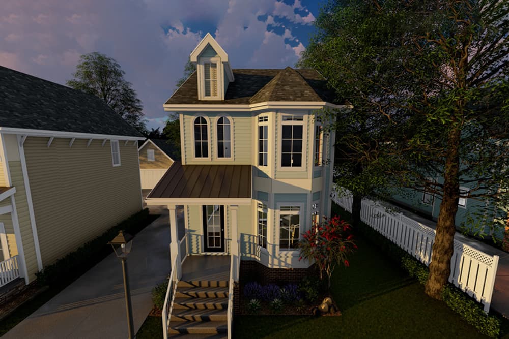 2-Bedroom, 1256 Sq Ft Victorian Home Plan - 100-1296 - Main Exterior
