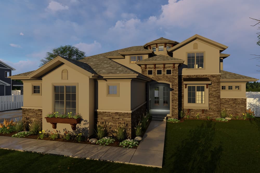 4-Bedroom, 2667 Sq Ft Mediterranean House Plan - 100-1309 - Front Exterior