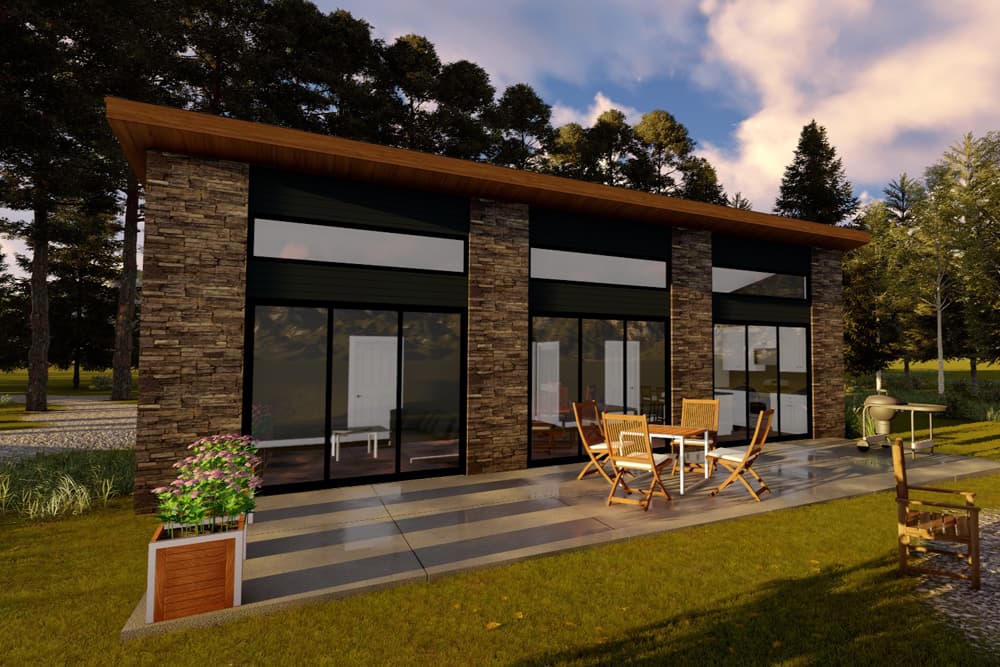 2-Bedroom, 1014 Sq Ft Modern Home Plan - 100-1333 - Main Exterior