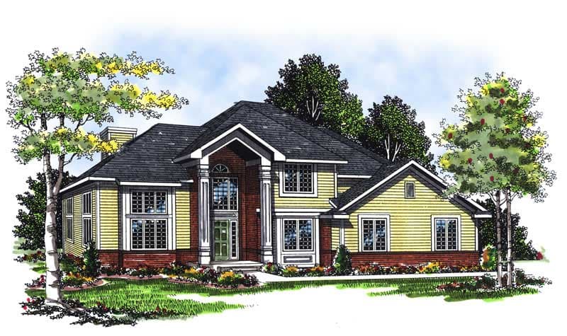 3-Bedroom, 2138 Sq Ft Colonial Home Plan - 101-1100 - Main Exterior