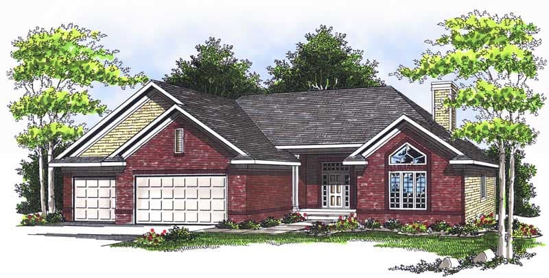 3-Bedroom, 1927 Sq Ft Ranch House Plan - 101-1117 - Front Exterior