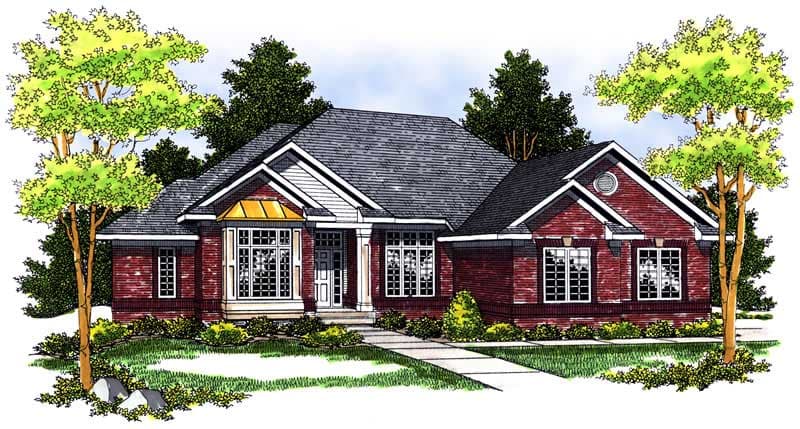 4-Bedroom, 3193 Sq Ft Ranch House Plan - 101-1118 - Front Exterior