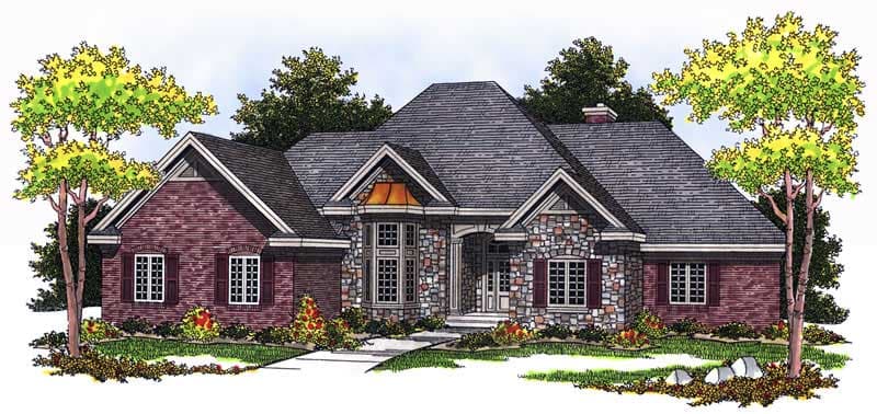 5-Bedroom, 3443 Sq Ft European House Plan - 101-1121 - Front Exterior