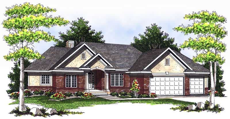 4-Bedroom, 3607 Sq Ft Ranch House Plan - 101-1122 - Front Exterior