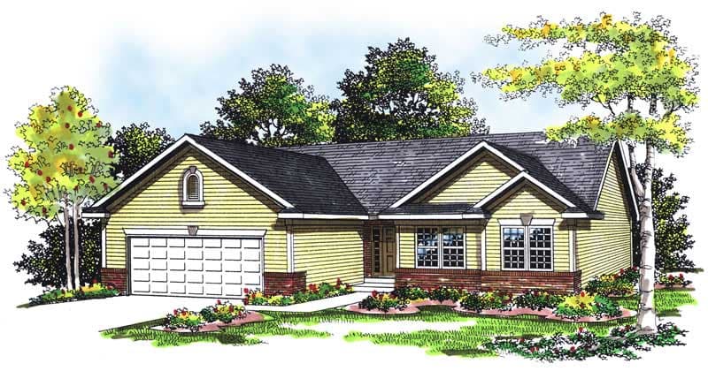 3-Bedroom, 1370 Sq Ft Ranch Home Plan - 101-1149 - Main Exterior