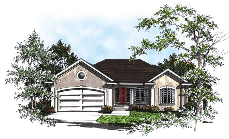 3-Bedroom, 1796 Sq Ft Bungalow Home Plan - 101-1155 - Main Exterior
