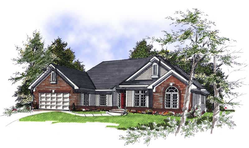3-Bedroom, 2161 Sq Ft Ranch Home Plan - 101-1156 - Main Exterior