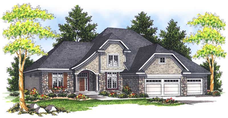 4-Bedroom, 2498 Sq Ft European Home Plan - 101-1177 - Main Exterior