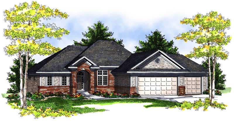 3-Bedroom, 2754 Sq Ft Ranch House Plan - 101-1191 - Front Exterior