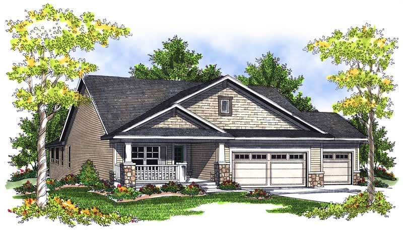 4-Bedroom, 2787 Sq Ft Bungalow House Plan - 101-1192 - Front Exterior
