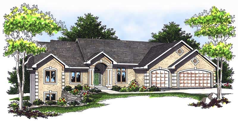 2-Bedroom, 4555 Sq Ft Ranch Home Plan - 101-1211 - Main Exterior