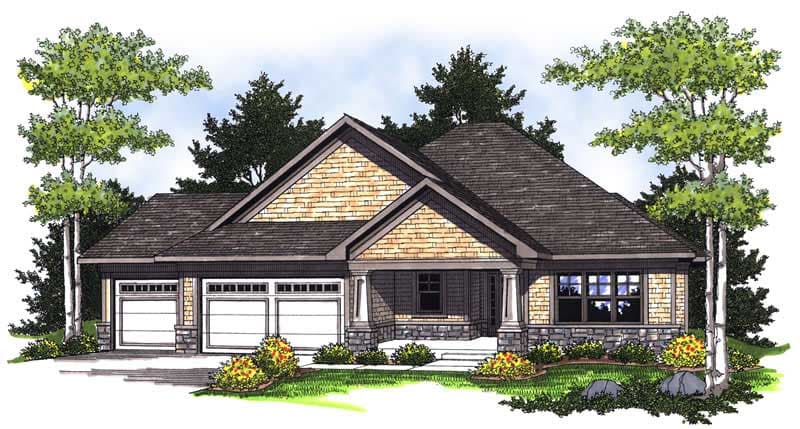 3-Bedroom, 1930 Sq Ft Country House Plan - 101-1219 - Front Exterior