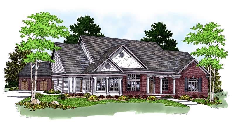 4-Bedroom, 5640 Sq Ft Ranch Home Plan - 101-1230 - Main Exterior