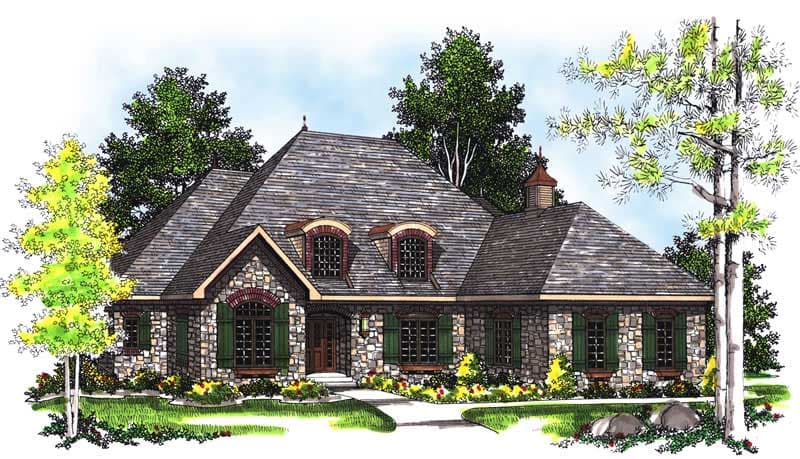 3-Bedroom, 2396 Sq Ft Country Home Plan - 101-1247 - Main Exterior