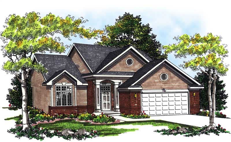 3-Bedroom, 1873 Sq Ft Ranch Home Plan - 101-1274 - Main Exterior