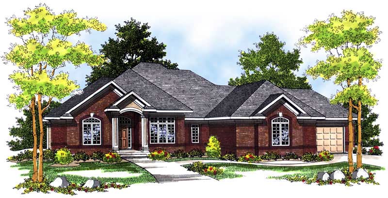 3-Bedroom, 2510 Sq Ft Ranch House Plan - 101-1295 - Front Exterior