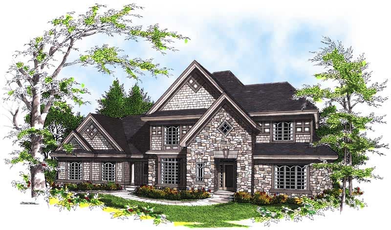 4-Bedroom, 2637 Sq Ft European Home Plan - 101-1307 - Main Exterior