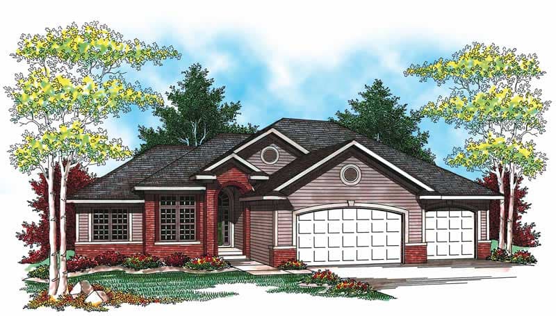 3-Bedroom, 1701 Sq Ft Small House Plans - 101-1332 - Main Exterior