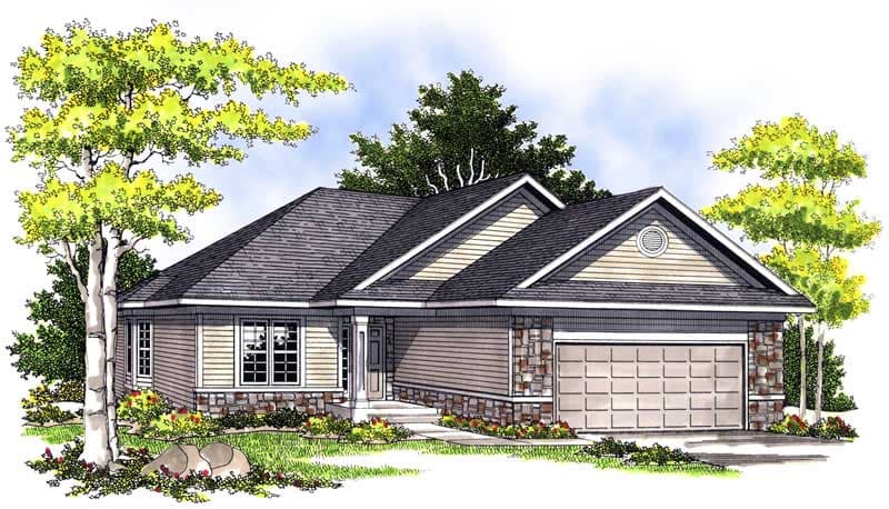 4-Bedroom, 1883 Sq Ft Bungalow Home Plan - 101-1359 - Main Exterior