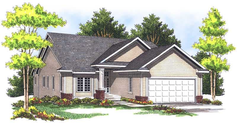 2-Bedroom, 1760 Sq Ft Bungalow Home Plan - 101-1380 - Main Exterior