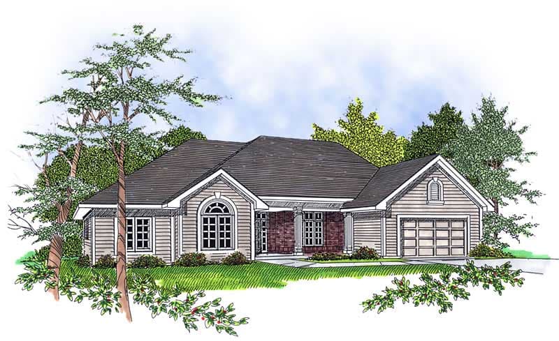 3-Bedroom, 1802 Sq Ft Ranch Home Plan - 101-1390 - Main Exterior