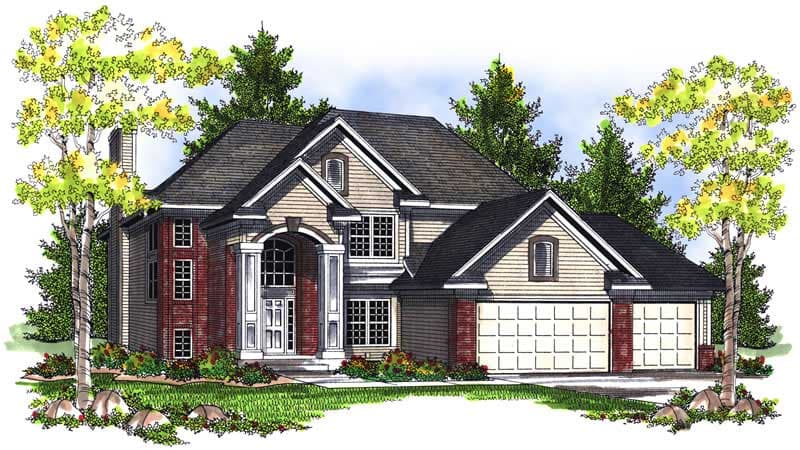 4-Bedroom, 2107 Sq Ft Country Home Plan - 101-1397 - Main Exterior