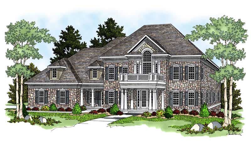 4-Bedroom, 4752 Sq Ft European Home Plan - 101-1415 - Main Exterior