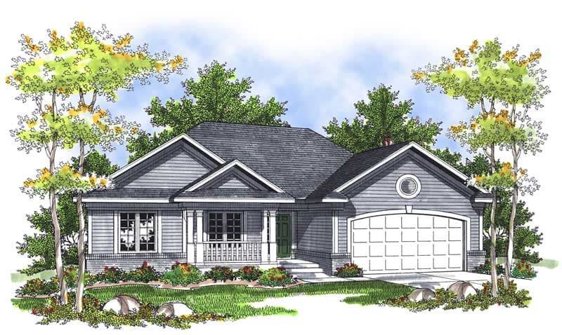 3-Bedroom, 1495 Sq Ft Country House Plan - 101-1419 - Front Exterior
