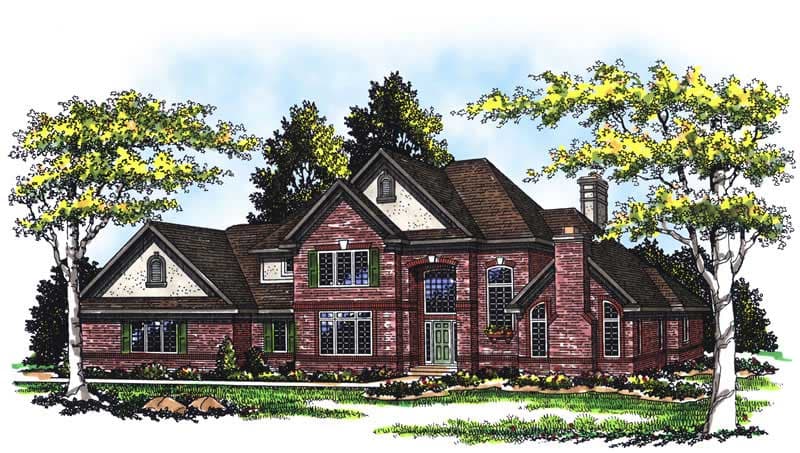 4-Bedroom, 3093 Sq Ft European Home Plan - 101-1427 - Main Exterior