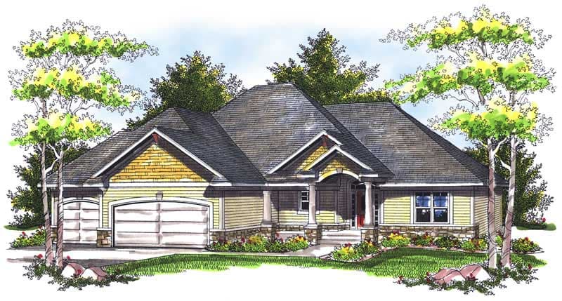 3-Bedroom, 2420 Sq Ft Ranch Home Plan - 101-1436 - Main Exterior