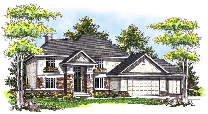 4-Bedroom, 2683 Sq Ft Mediterranean House Plan - 101-1440 - Front Exterior