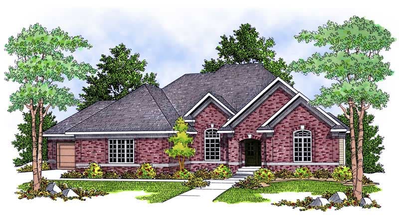 4-Bedroom, 3771 Sq Ft Ranch Home Plan - 101-1441 - Main Exterior