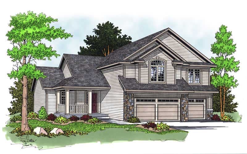 4-Bedroom, 2394 Sq Ft Craftsman Home Plan - 101-1444 - Main Exterior