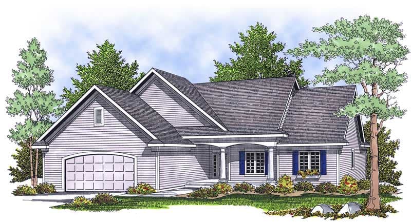3-Bedroom, 1640 Sq Ft Ranch Home Plan - 101-1499 - Main Exterior