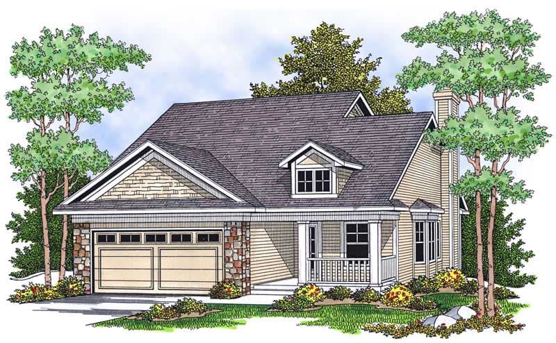 2-Bedroom, 1346 Sq Ft Bungalow Home Plan - 101-1521 - Main Exterior