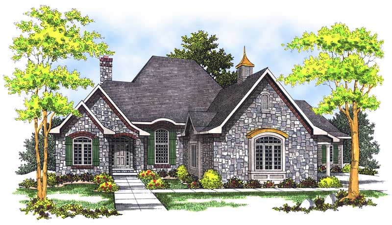 4-Bedroom, 3798 Sq Ft European Home Plan - 101-1522 - Main Exterior