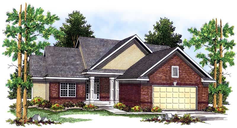 4-Bedroom, 2838 Sq Ft Ranch House Plan - 101-1524 - Front Exterior
