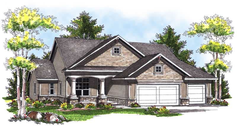 3-Bedroom, 2084 Sq Ft Bungalow Home Plan - 101-1571 - Main Exterior