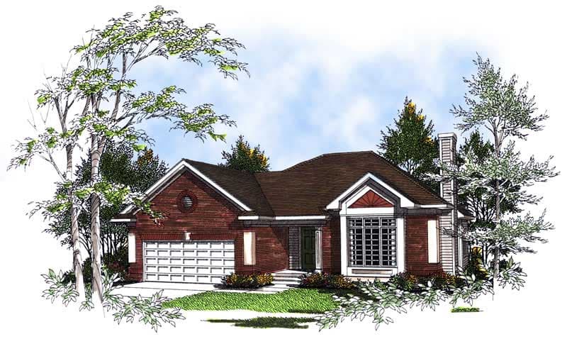 3-Bedroom, 1481 Sq Ft Bungalow Home Plan - 101-1604 - Main Exterior